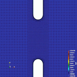 Effective electric-field distribution in the adaptive mesh simulation
